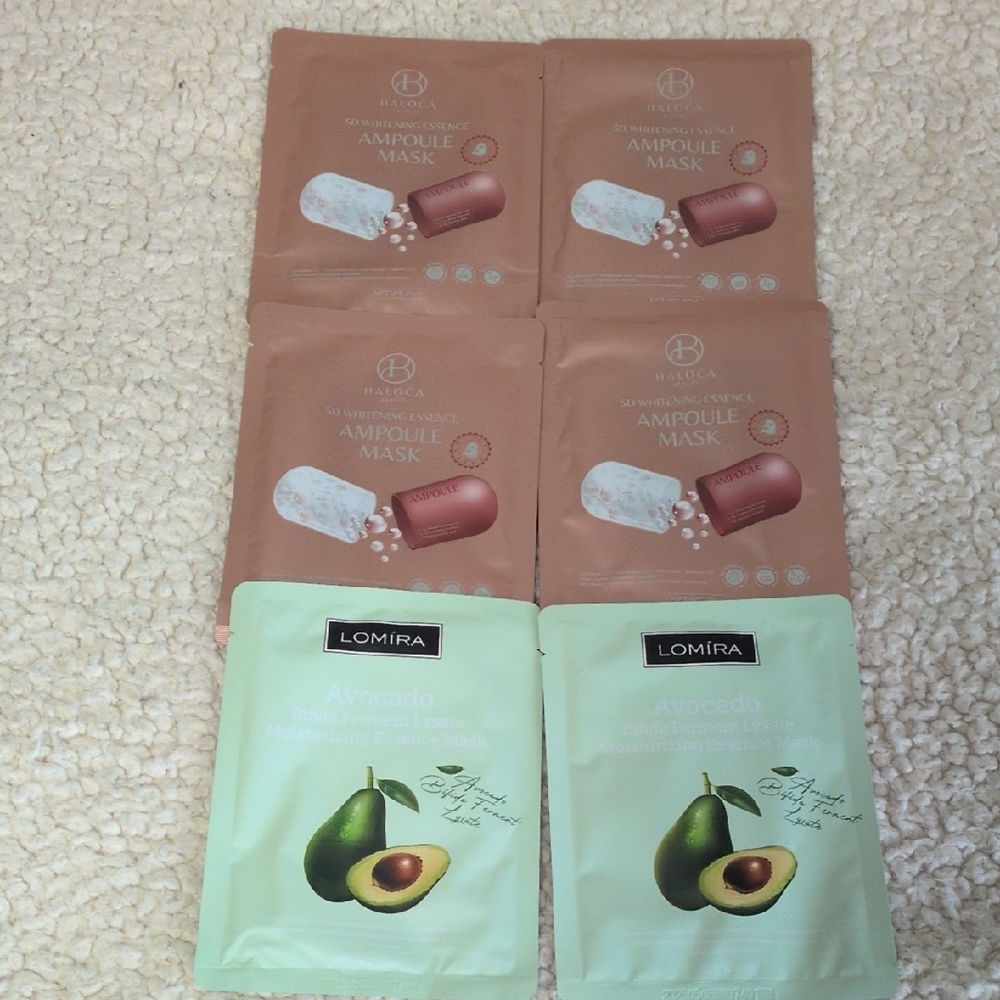 Lomira Avocado  Set Of 2 and BRTC Ampoule Masks Set Of 4.